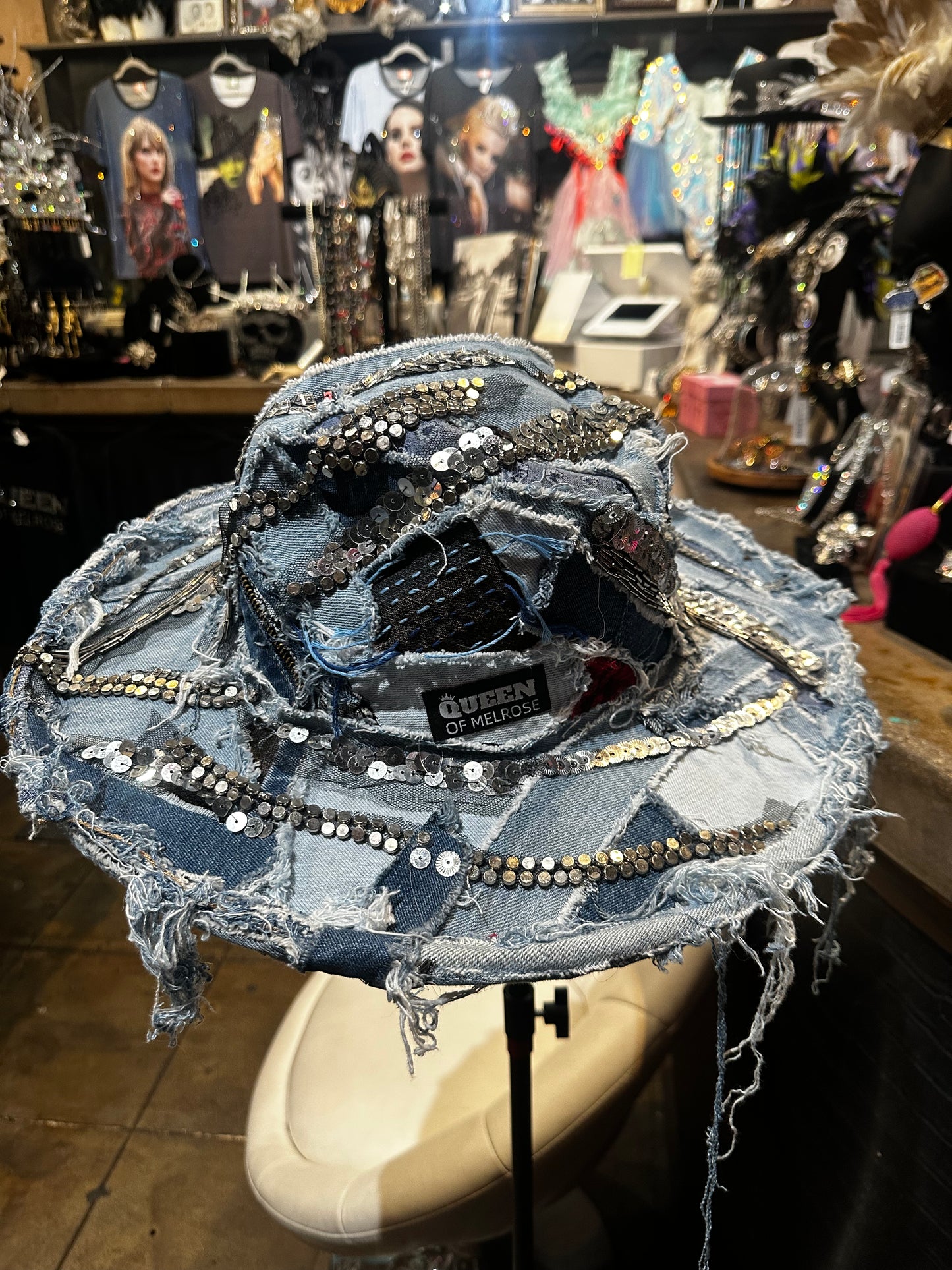 Denim Hat Distressed