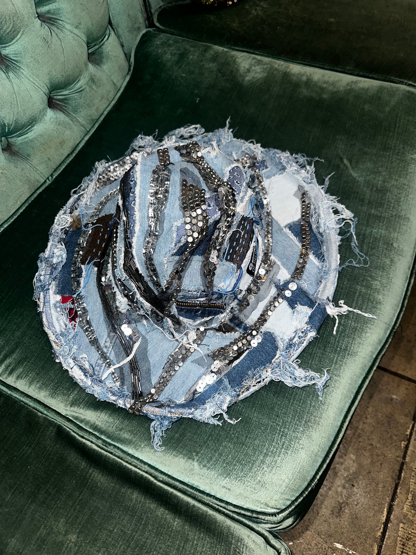Denim Hat Distressed