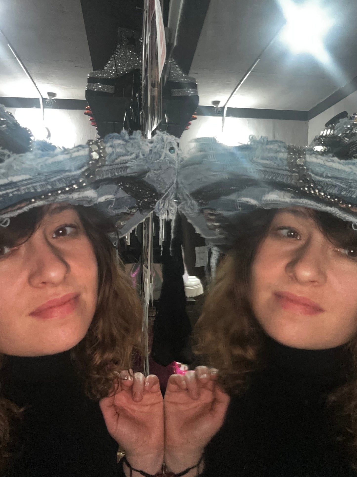 Denim Hat Distressed