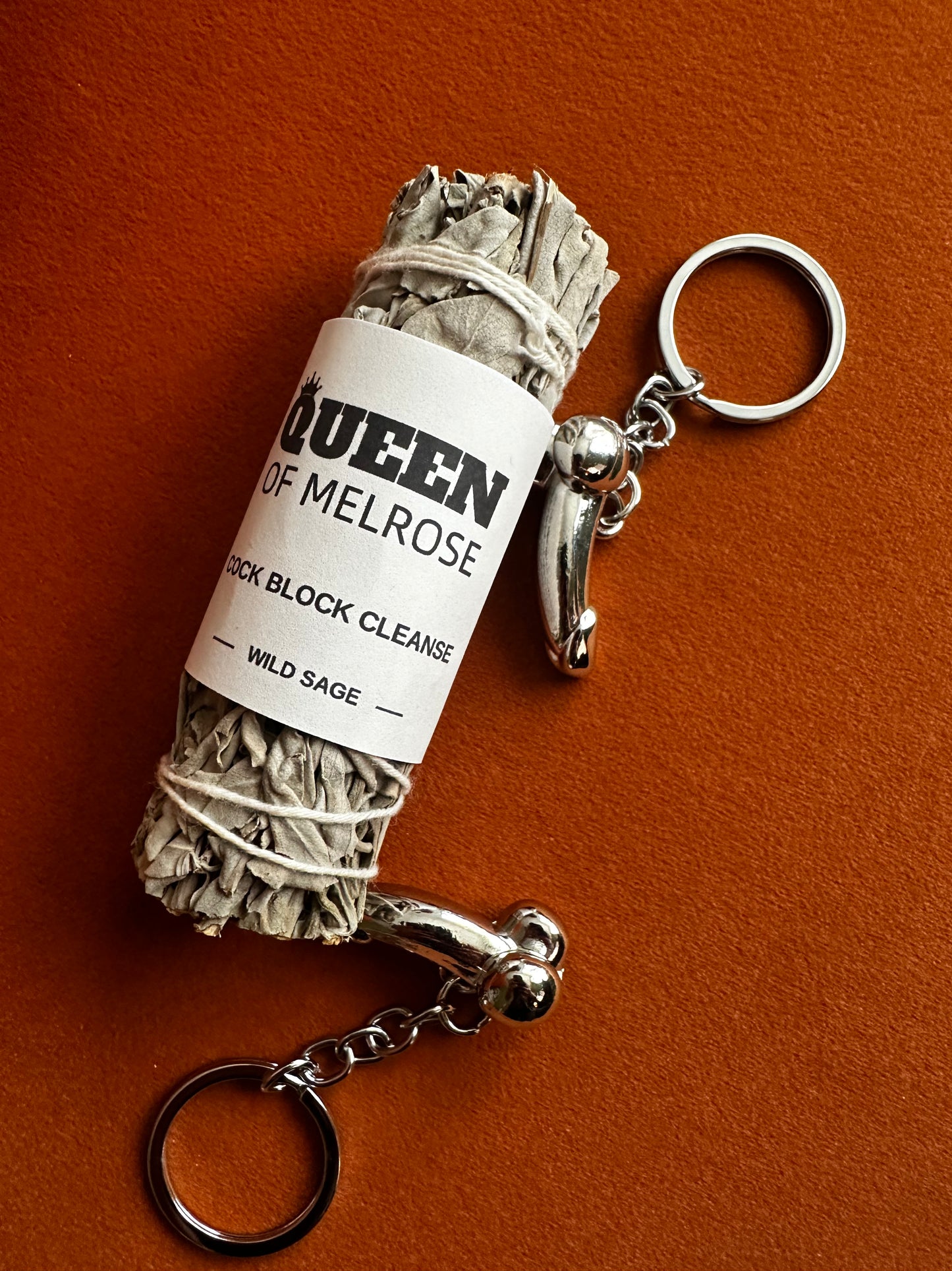 Co*k Block Cleanser Sage and Penis Key Charm