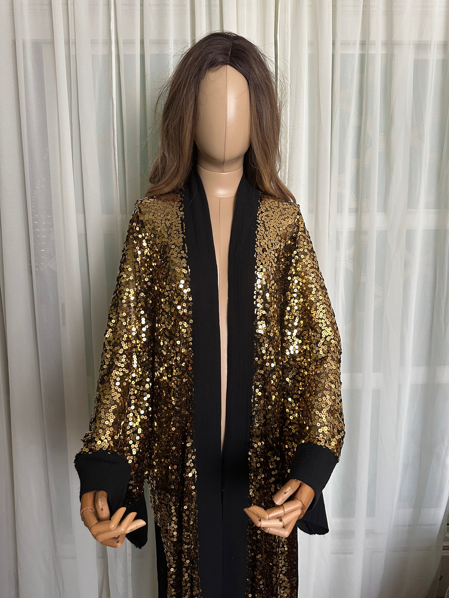Gold Sequin kimono handmade