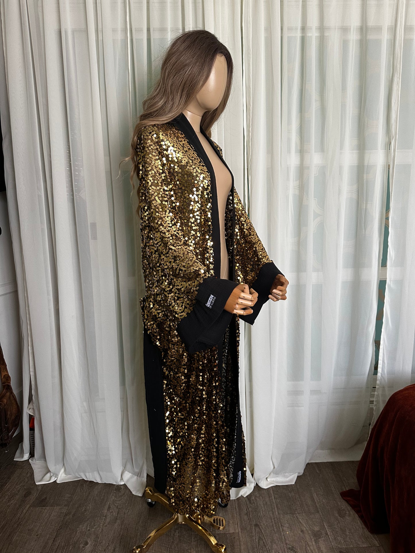 Gold Sequin kimono handmade