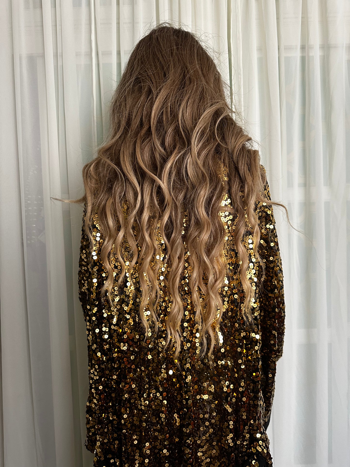 Gold Sequin kimono handmade