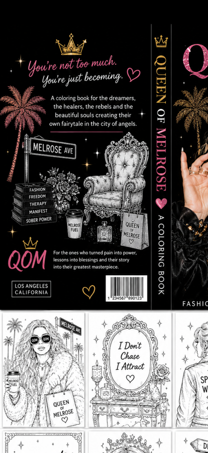 Queen of Melrose Coloring Book & Colored Pen Set - Heal Your Inner Child Through Creativity