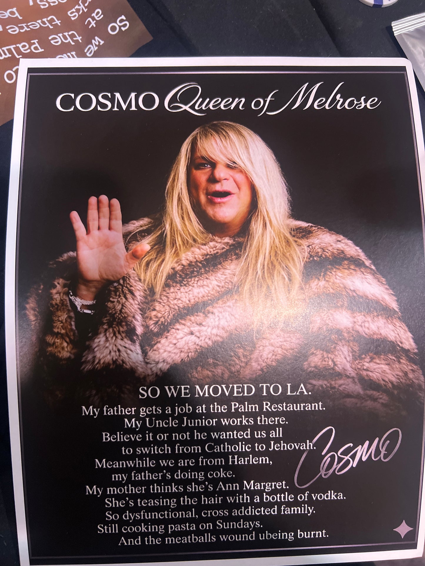 Photo and signed headshot