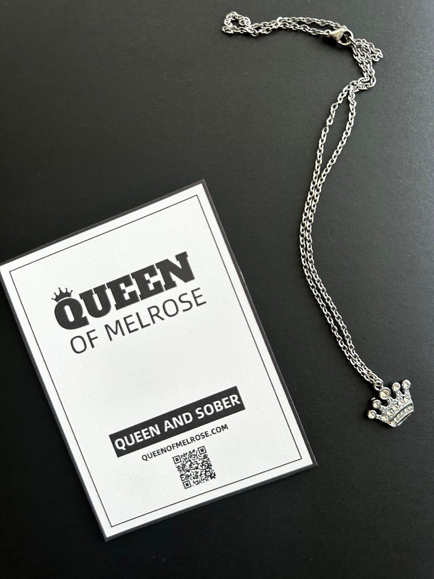 QUEEN AND SOBER CROWN NECKLACE