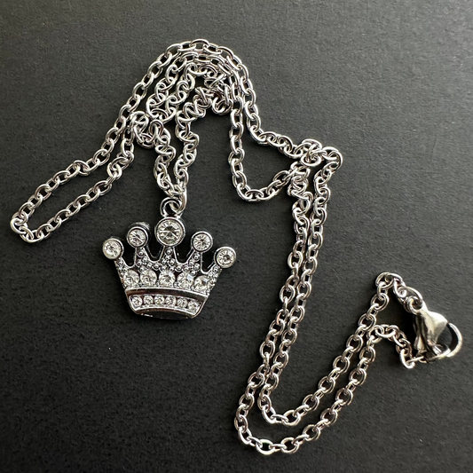 QUEEN AND SOBER CROWN NECKLACE