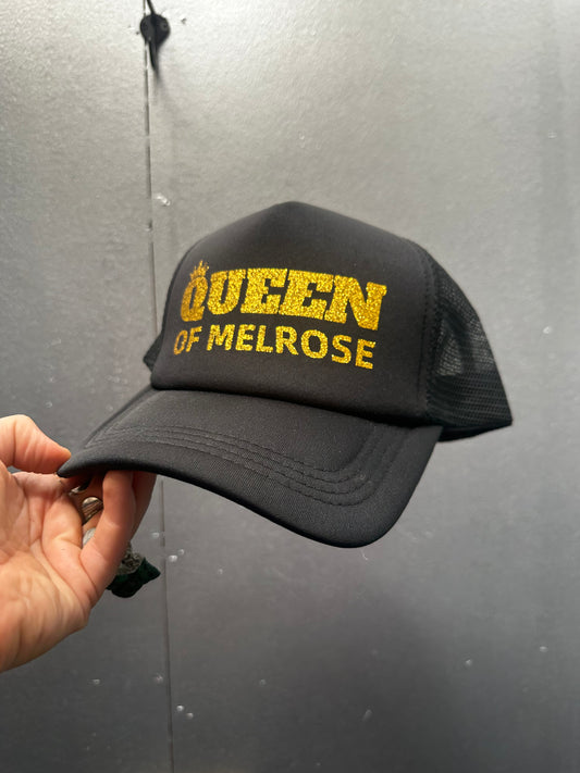 QUEEN OF MELROSE GOLD TRUCKER HAT