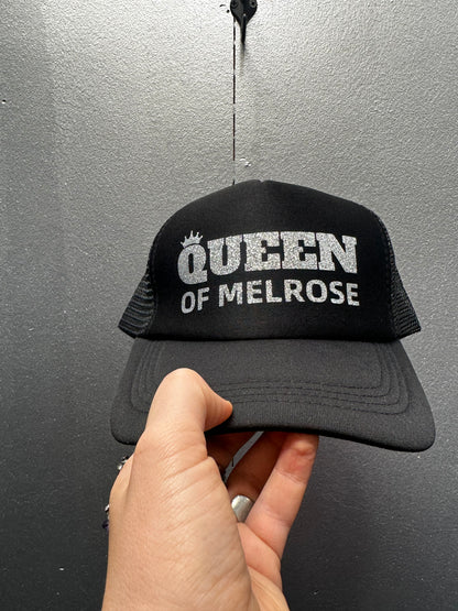 QUEEN OF MELROSE SILVER TRUCKER HAT