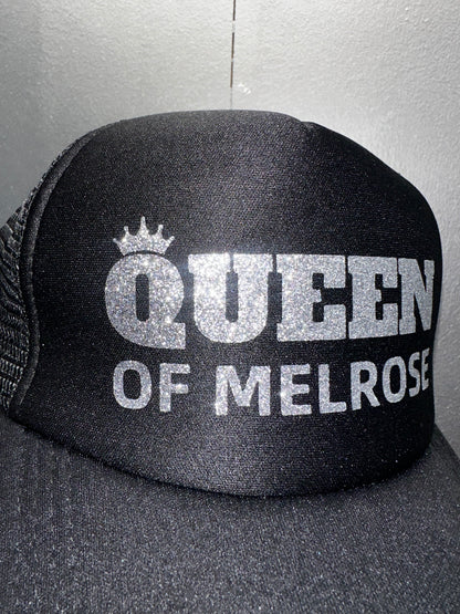 QUEEN OF MELROSE SILVER TRUCKER HAT