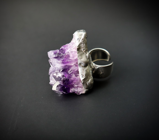 QUEEN OF MELROSE STATEMENT AMETHYST RING - HANDMADE