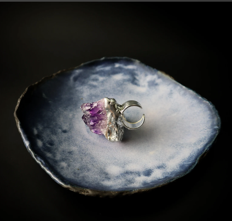 QUEEN OF MELROSE STATEMENT AMETHYST RING - HANDMADE