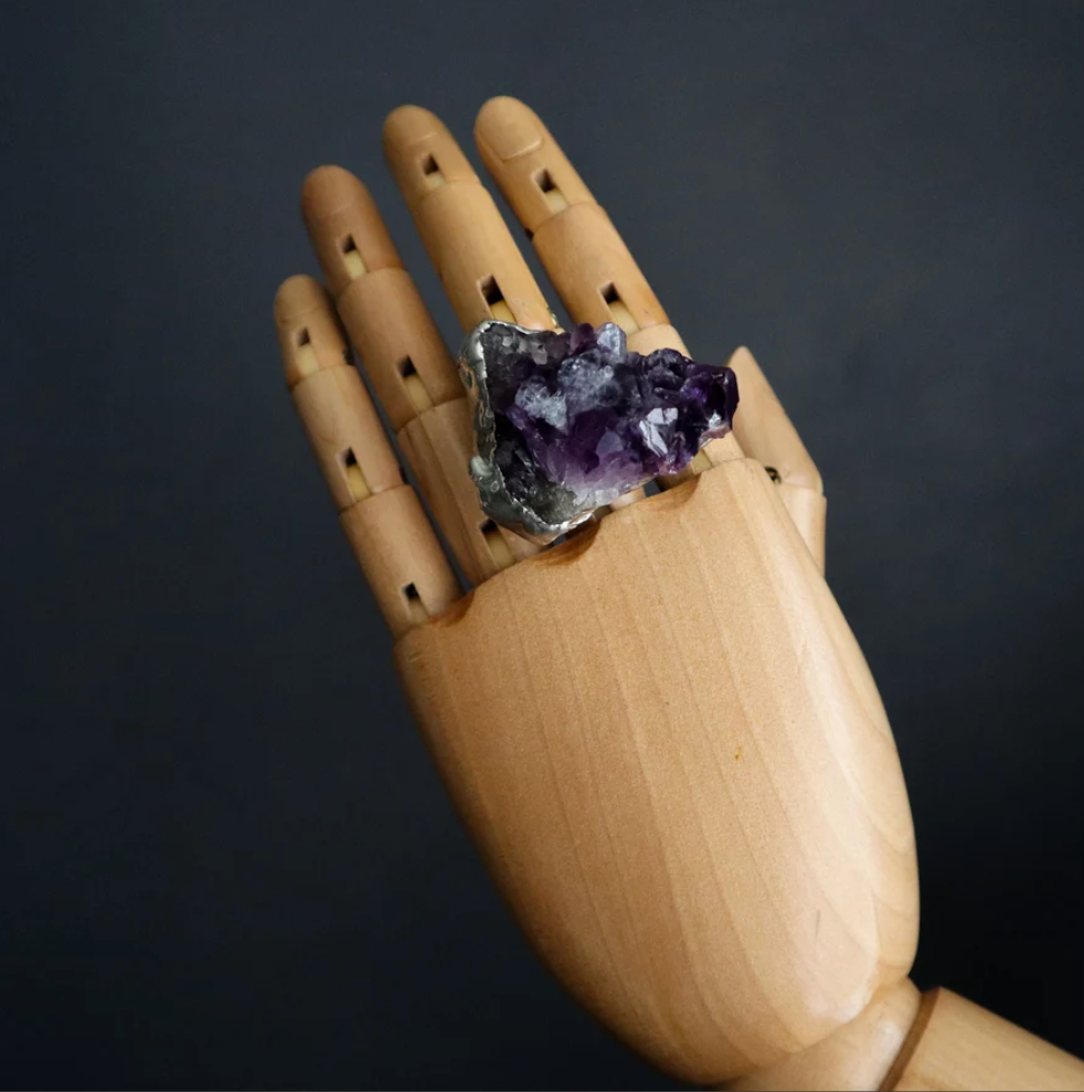 QUEEN OF MELROSE STATEMENT AMETHYST RING - HANDMADE