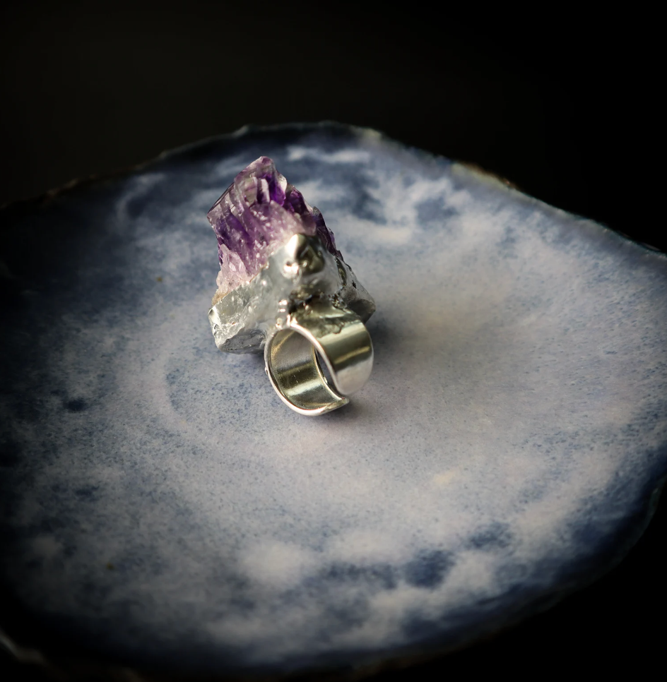 QUEEN OF MELROSE STATEMENT AMETHYST RING - HANDMADE