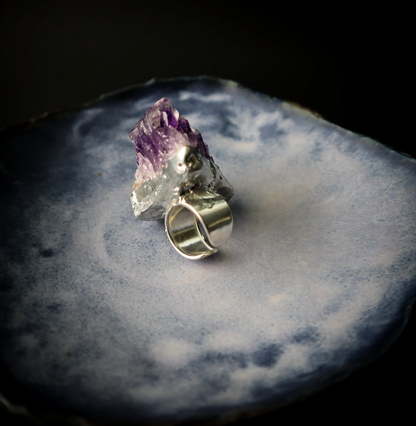 QUEEN OF MELROSE STATEMENT AMETHYST RING - HANDMADE