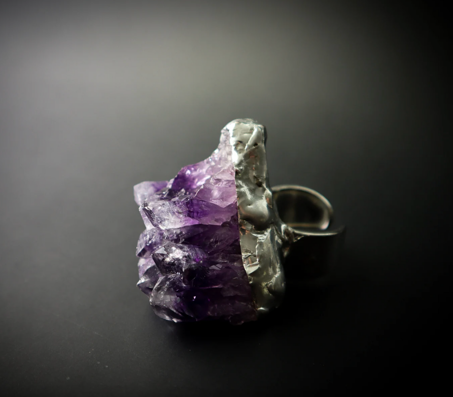 QUEEN OF MELROSE STATEMENT AMETHYST RING - HANDMADE