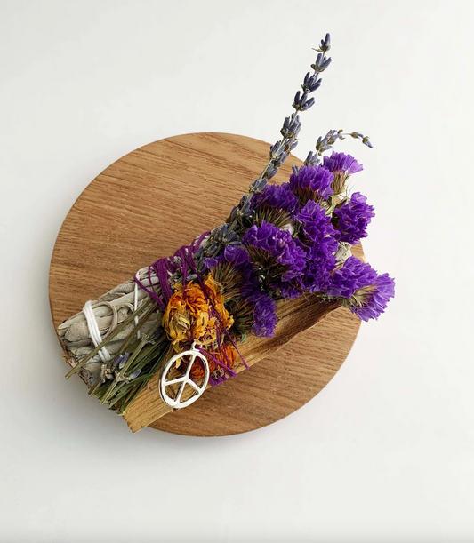 Peace Sage Bundle with Amethyst crystal