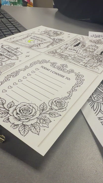 Queen of Melrose Coloring Book & Colored Pen Set - Heal Your Inner Child Through Creativity